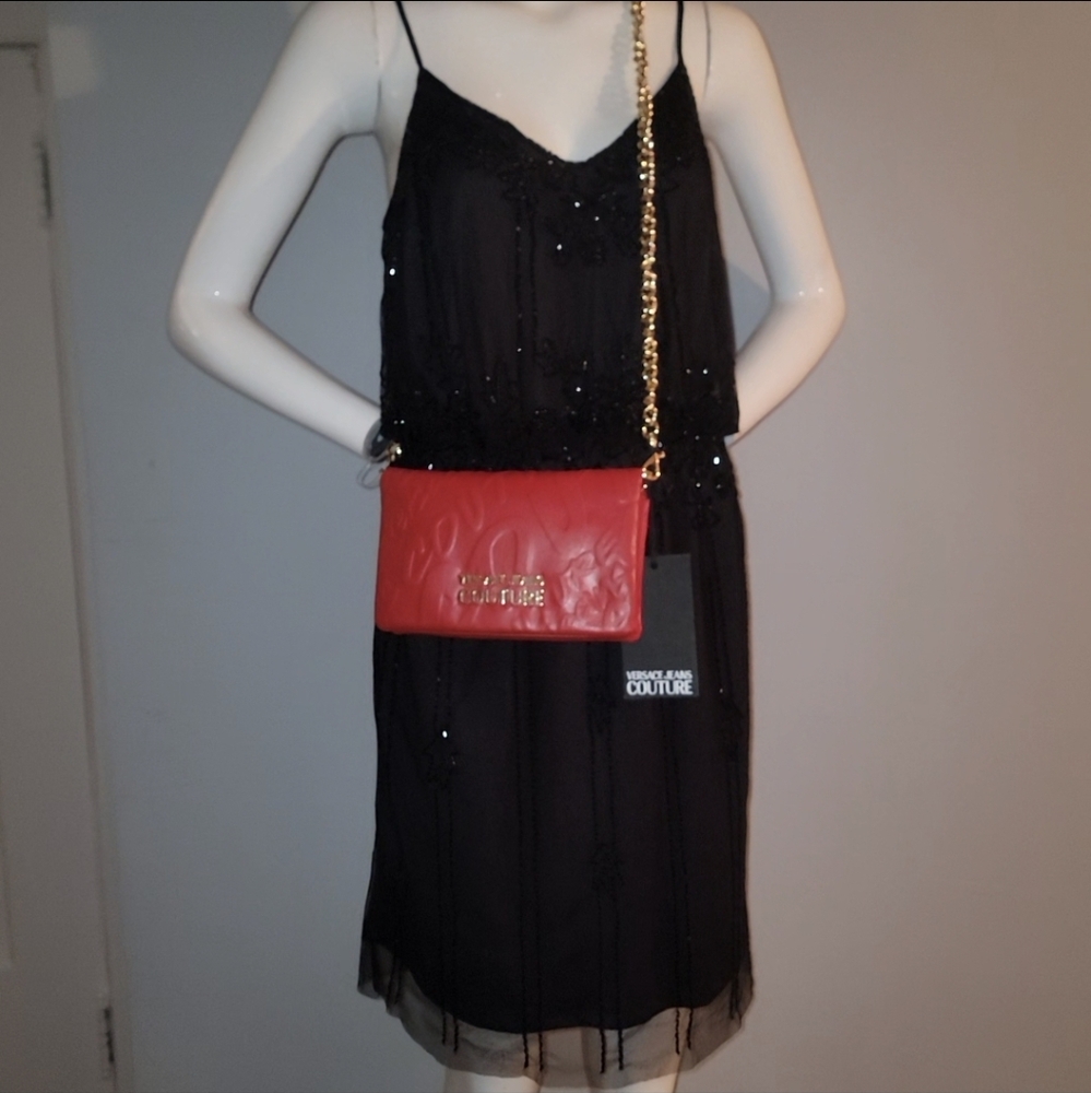 NEW! Versace Jeans Collection Vibrant Red Crossbody Bag
